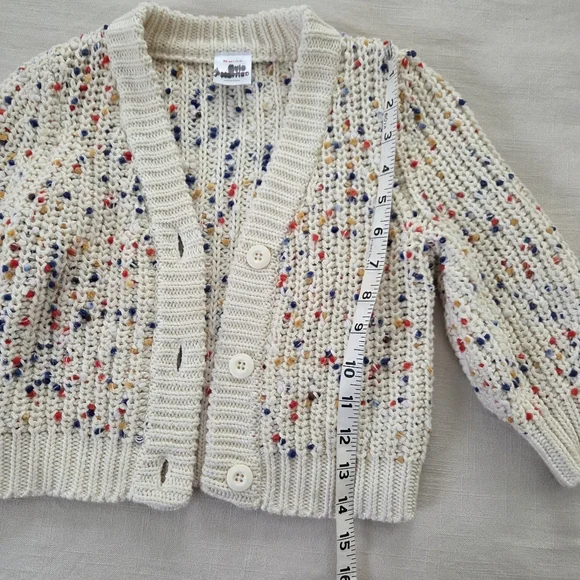 Hanna Andersson Colorful Speckled Knit Cardigan 3t - Picture 6 of 9